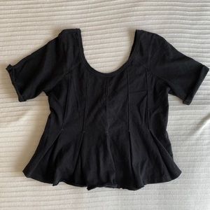 Black free people peplum t shirt top